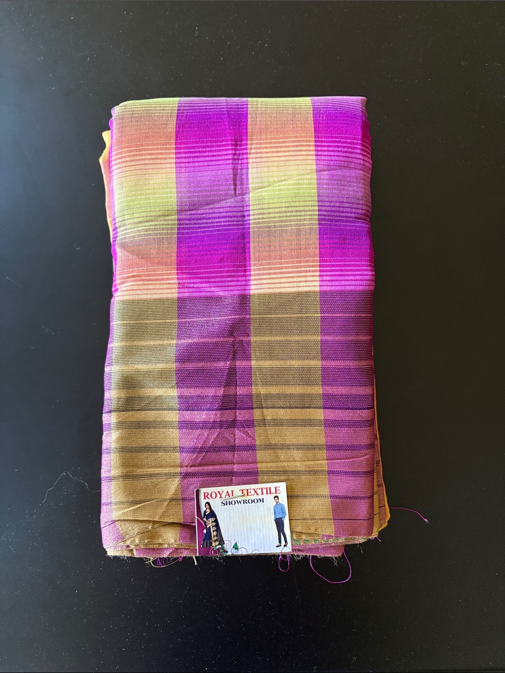 Royal Textile Pink & Gold Striped Throw